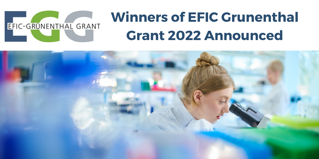 Winners of EFIC Grunenthal Pain Research Grant 2022 Announced