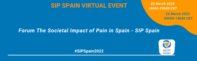 SIP Spain will host a virtual event on 25-26 March 2022 on the societal impact of pain in their country