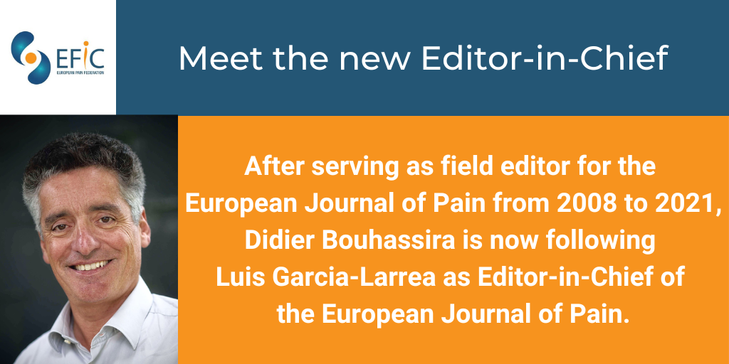 Didier Bouhassira is EJP’s new Editor-in-Chief!