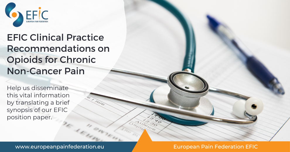Volunteers needed: Translate the Clinical Practice Recommendations on Opioids for Chronic Non-Cancer Pain