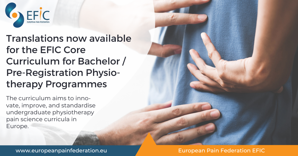 Translations now available! EFIC Core Curriculum for Bachelor / Pre-Registration Physiotherapy Programmes